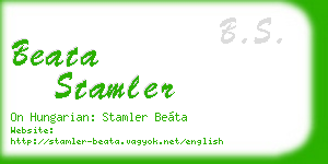 beata stamler business card